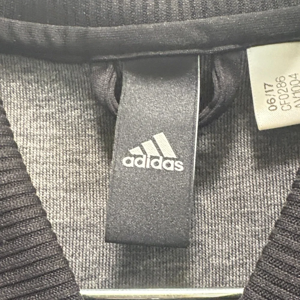 Adidas Black Full-Zip Track Jacket with lips appliqué on back - Picture 3 of 5